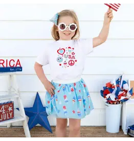 Sweet Wink- 4th of July Doodle S/S White TShirt