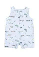Angel Dear Angel Dear- Fishing Sleeveless Shortie Romper
