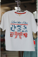 Paper Flower- USA Gingham Bow Patch Graphic Tee