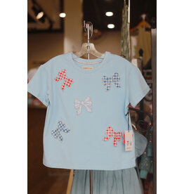 Paper Flower- Gingham Bow Patch Tee