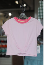 Paper Flower- Bloom/Pink Cosmo Front Knot Top