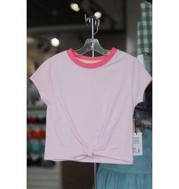 Paper Flower- Bloom/Pink Cosmo Front Knot Top