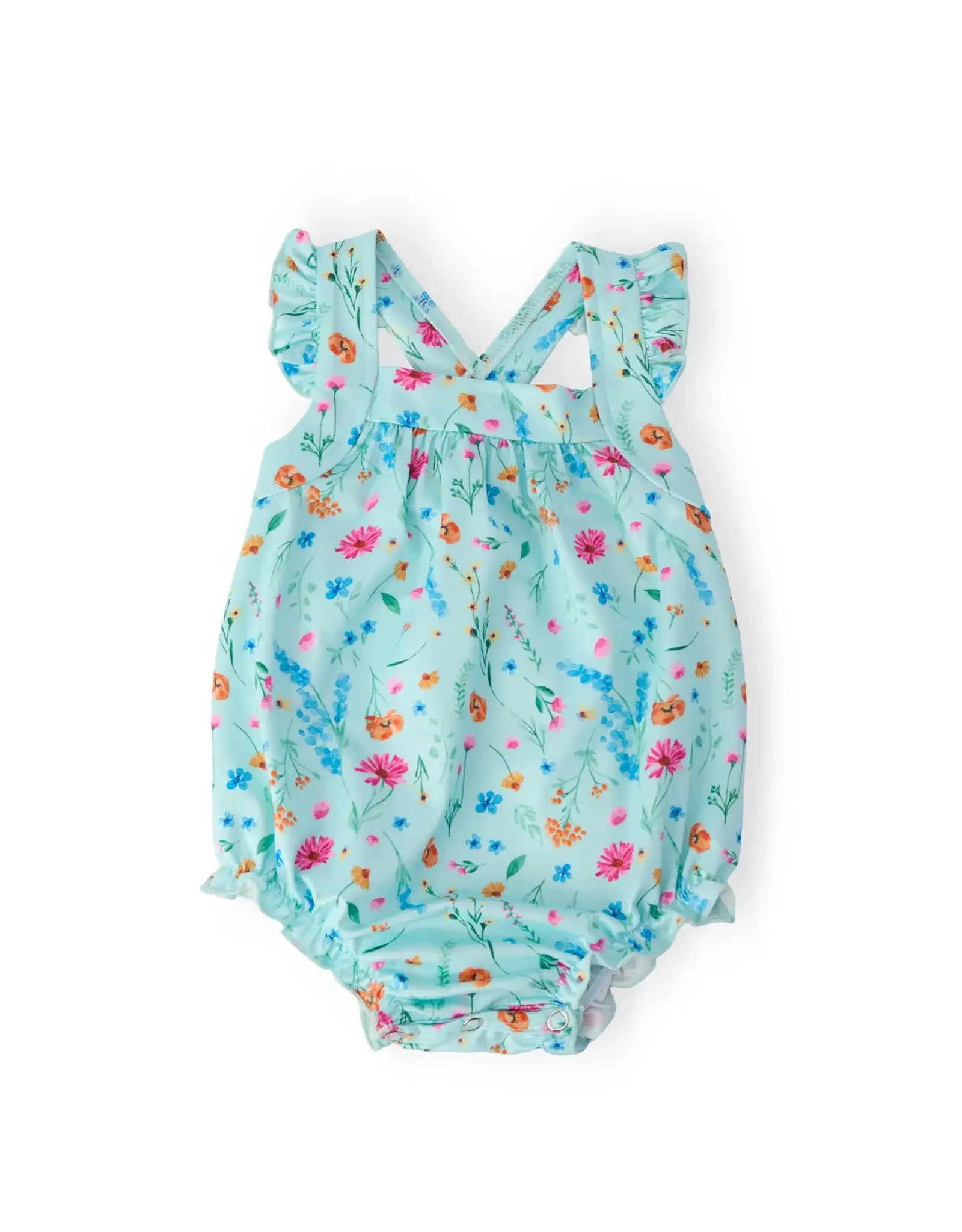 Mila & Rose Mila & Rose- Bluebell Breeze Ruffle Cross Back Romper