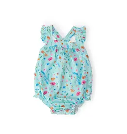 Mila & Rose Mila & Rose- Bluebell Breeze Ruffle Cross Back Romper