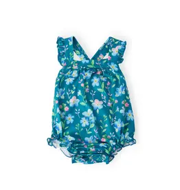 Mila & Rose Mila & Rose- Floral Breeze Ruffle Cross Back Romper