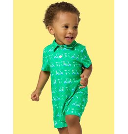 Ruffle Butts Ruffle Butts- Course Cruiser Performance Polo Romper