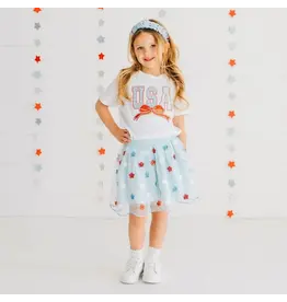 Sweet Wink Sweet Wink- USA Stars & Bow Patch S/S Shirt