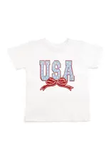 Sweet Wink Sweet Wink- USA Stars & Bow Patch S/S Shirt