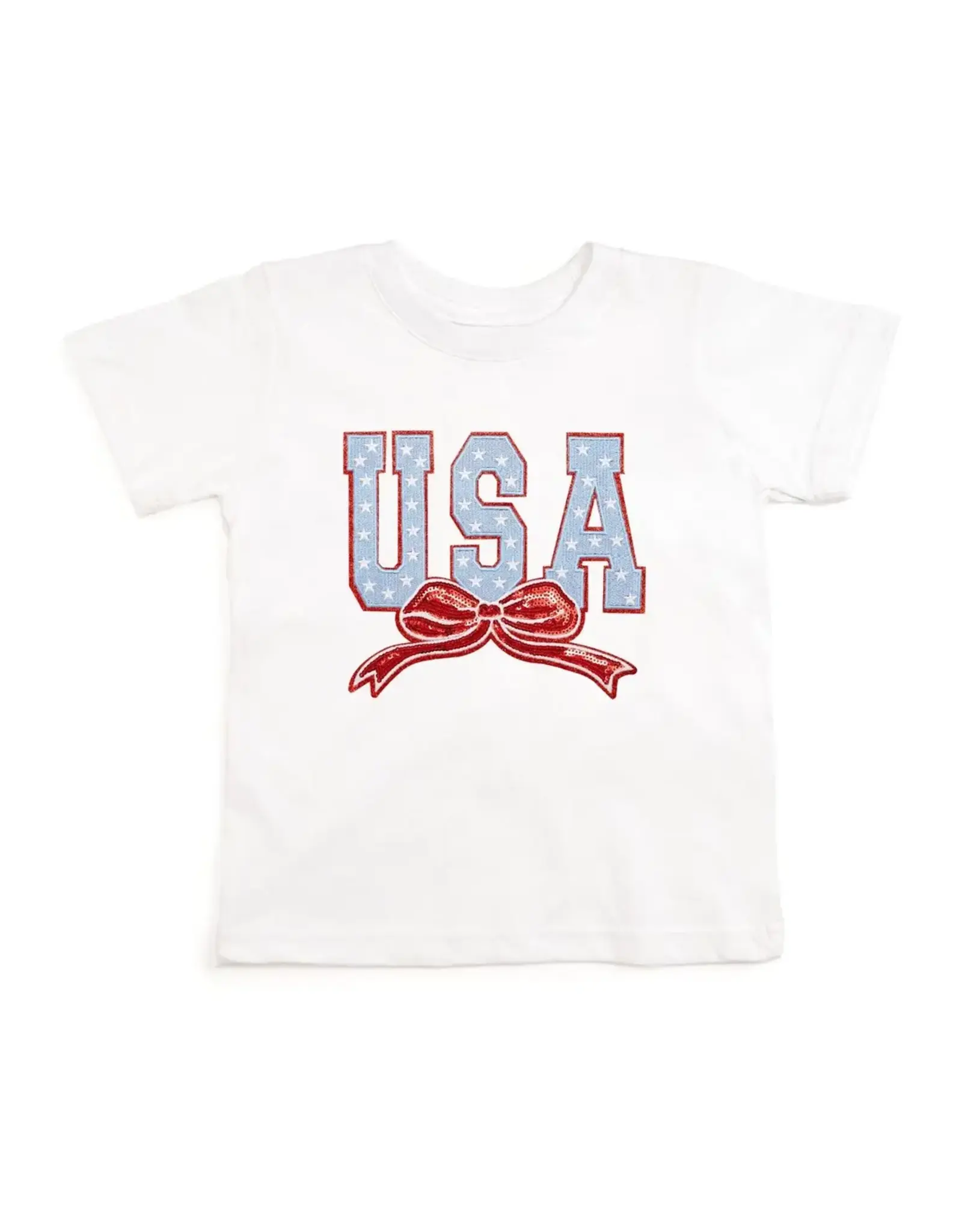 Sweet Wink Sweet Wink- USA Stars & Bow Patch S/S Shirt