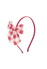 Sweet Wink- Red Gingham Bow Headband