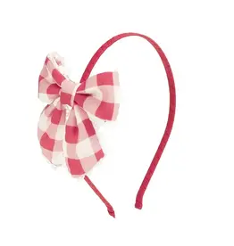 Sweet Wink- Red Gingham Bow Headband