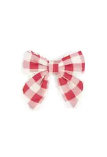 Sweet Wink- Red Gingham Bow Clip