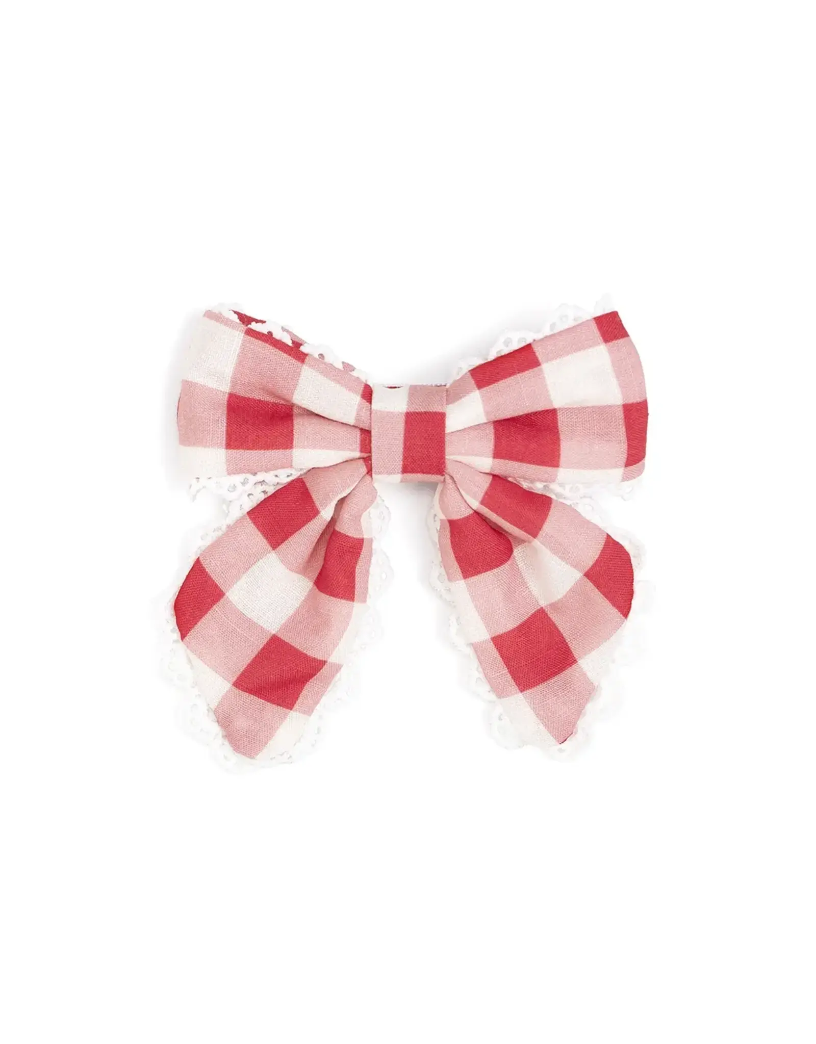 Sweet Wink- Red Gingham Bow Clip