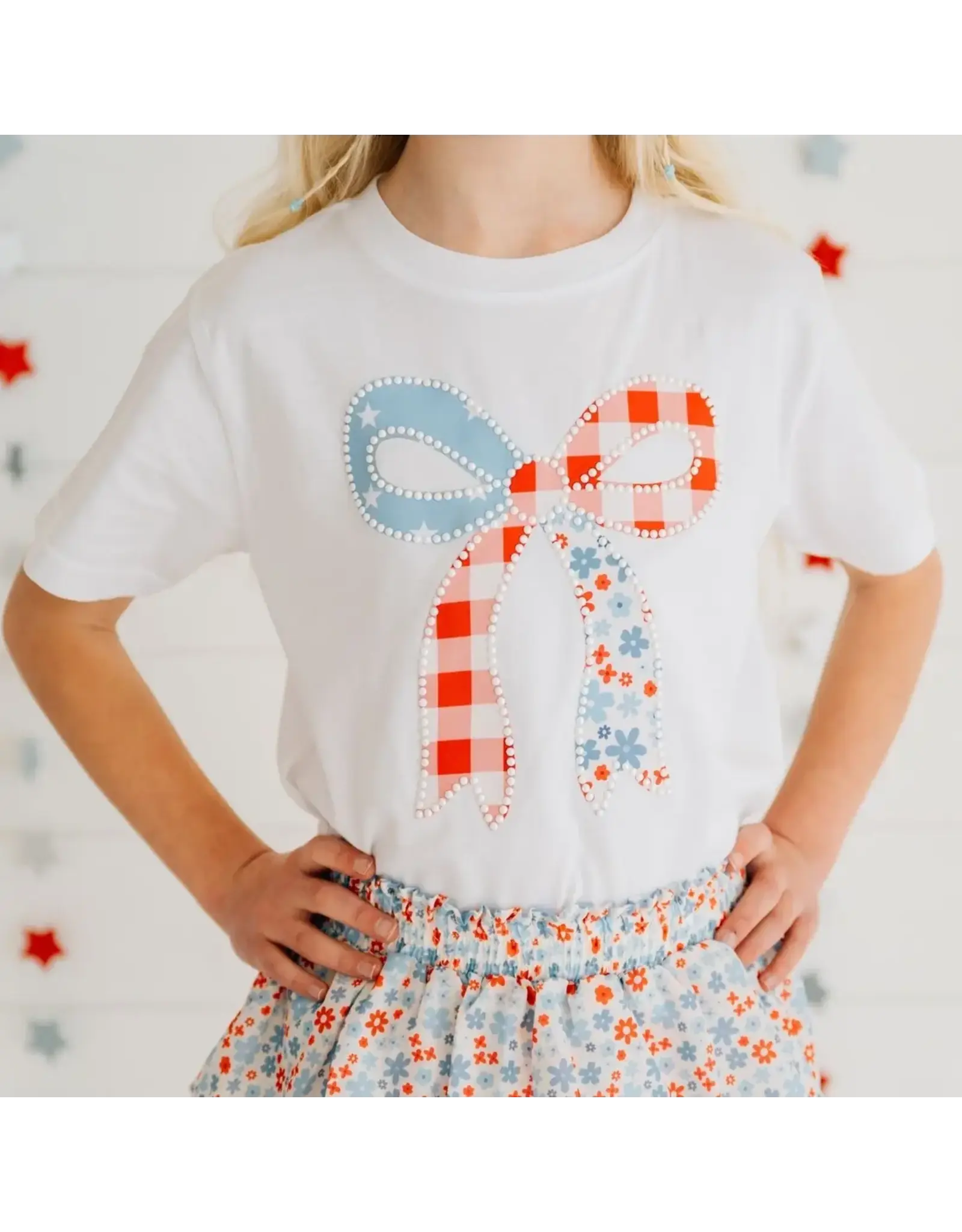 Sweet Wink- Patchwork Bow Patch S/S Shirt