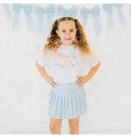 Sweet Wink- Powder Blue Trellis Athletic Skort