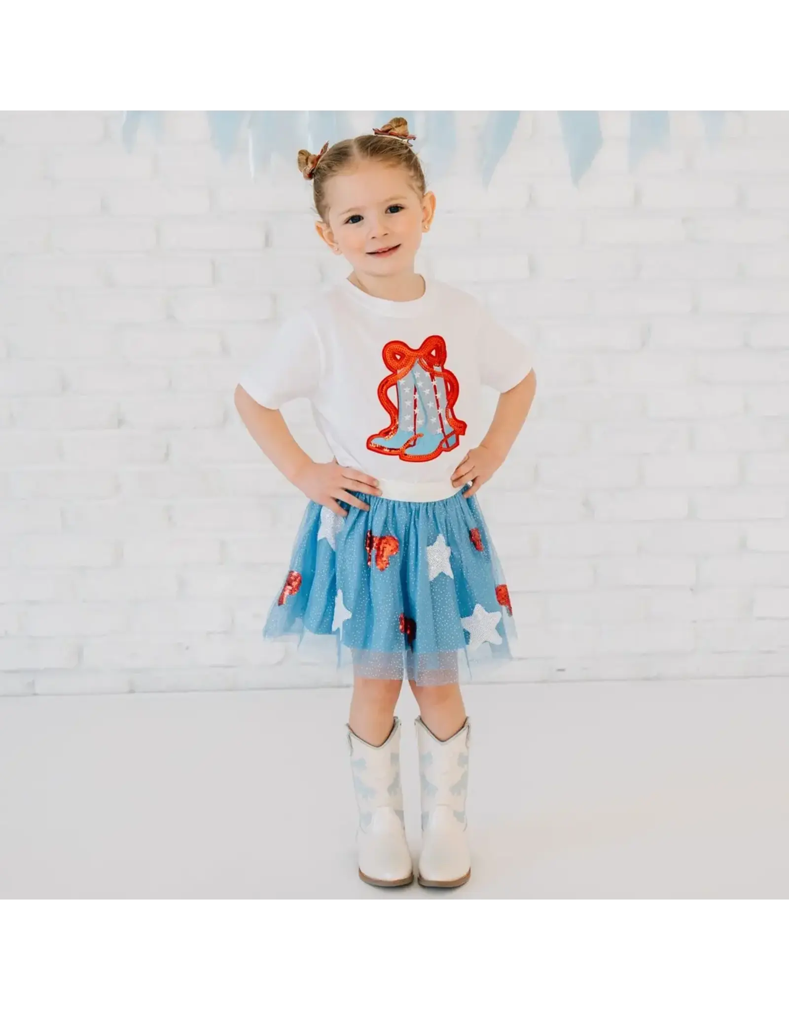 Sweet Wink- Patriotic Cowgirl Patch S/S Shirt