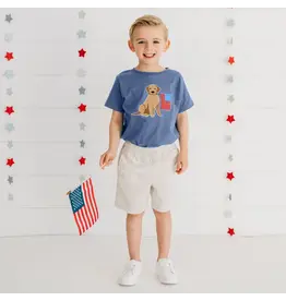 Sweet Wink Sweet Wink- Patriotic Pup Patch Indigo S/S Shirt