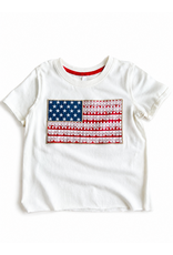 Sweet Soul- USA Flag Eyelet Trim Shirt