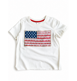 Sweet Soul- USA Flag Eyelet Trim Shirt