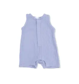 Angel Dear Angel Dear- Blue Blizzard Sleeveless Shortie Muslin Romper