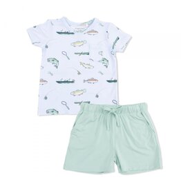 Angel Dear Angel Dear- Fishing Crew Tee & Short Set