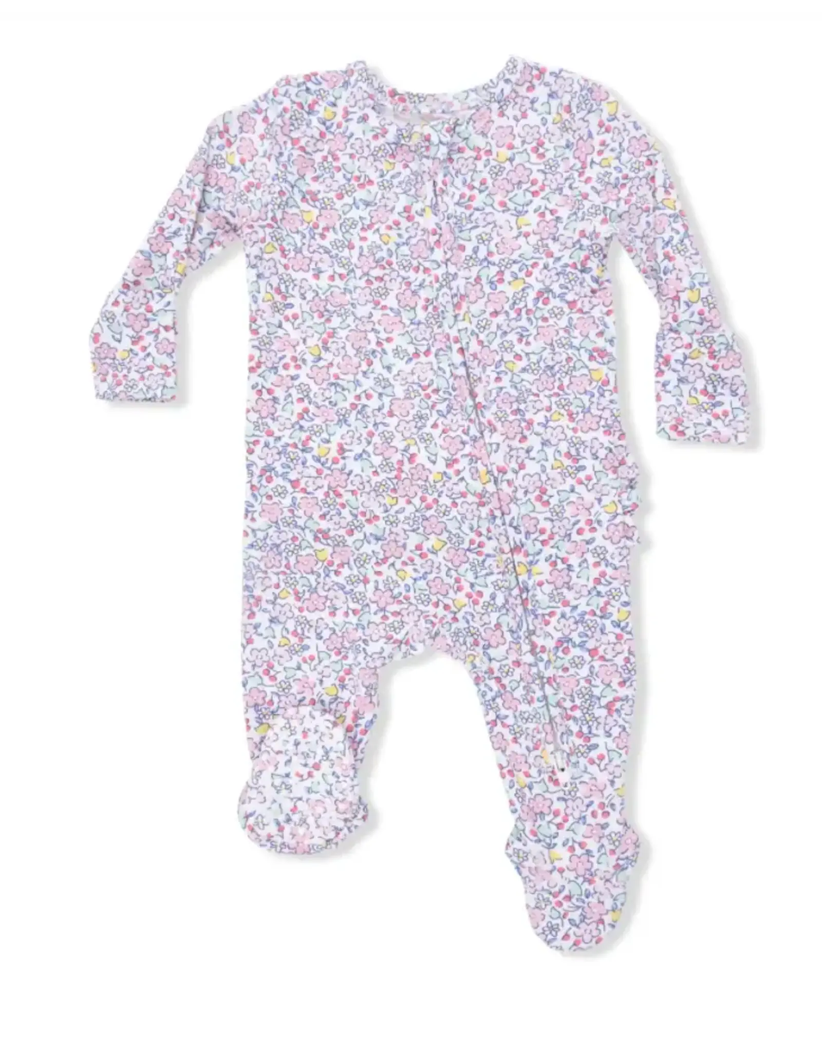 Angel Dear Angel Dear- Elizabeth's Garden Ruffle Two-Way Zip Footie