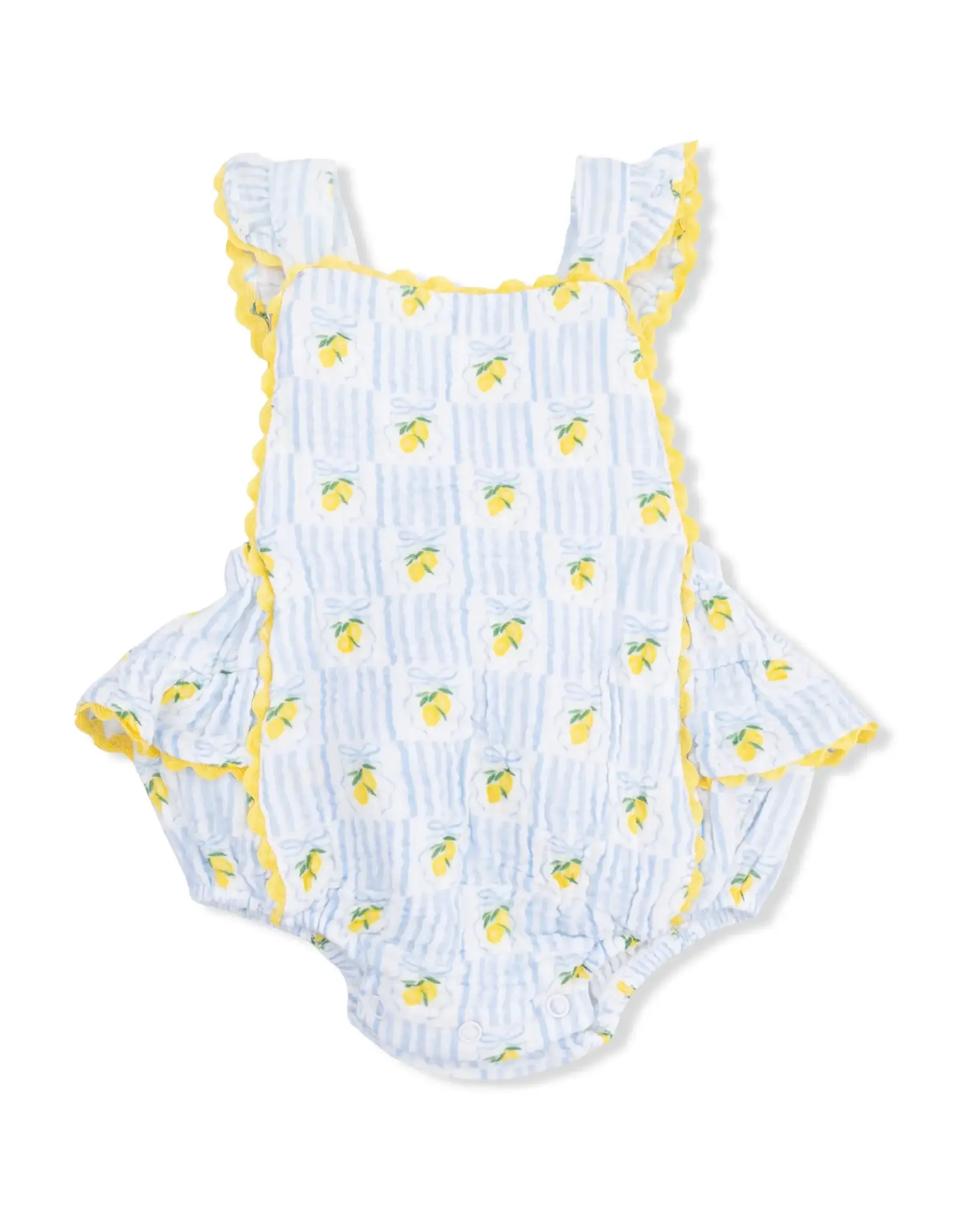 Angel Dear Angel Dear- Lovely Lemons Ric Rac Ruffle Sunsuit