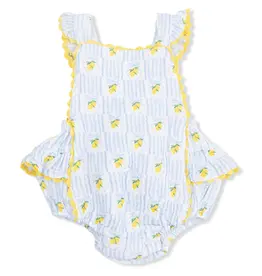 Angel Dear Angel Dear- Lovely Lemons Ric Rac Ruffle Sunsuit