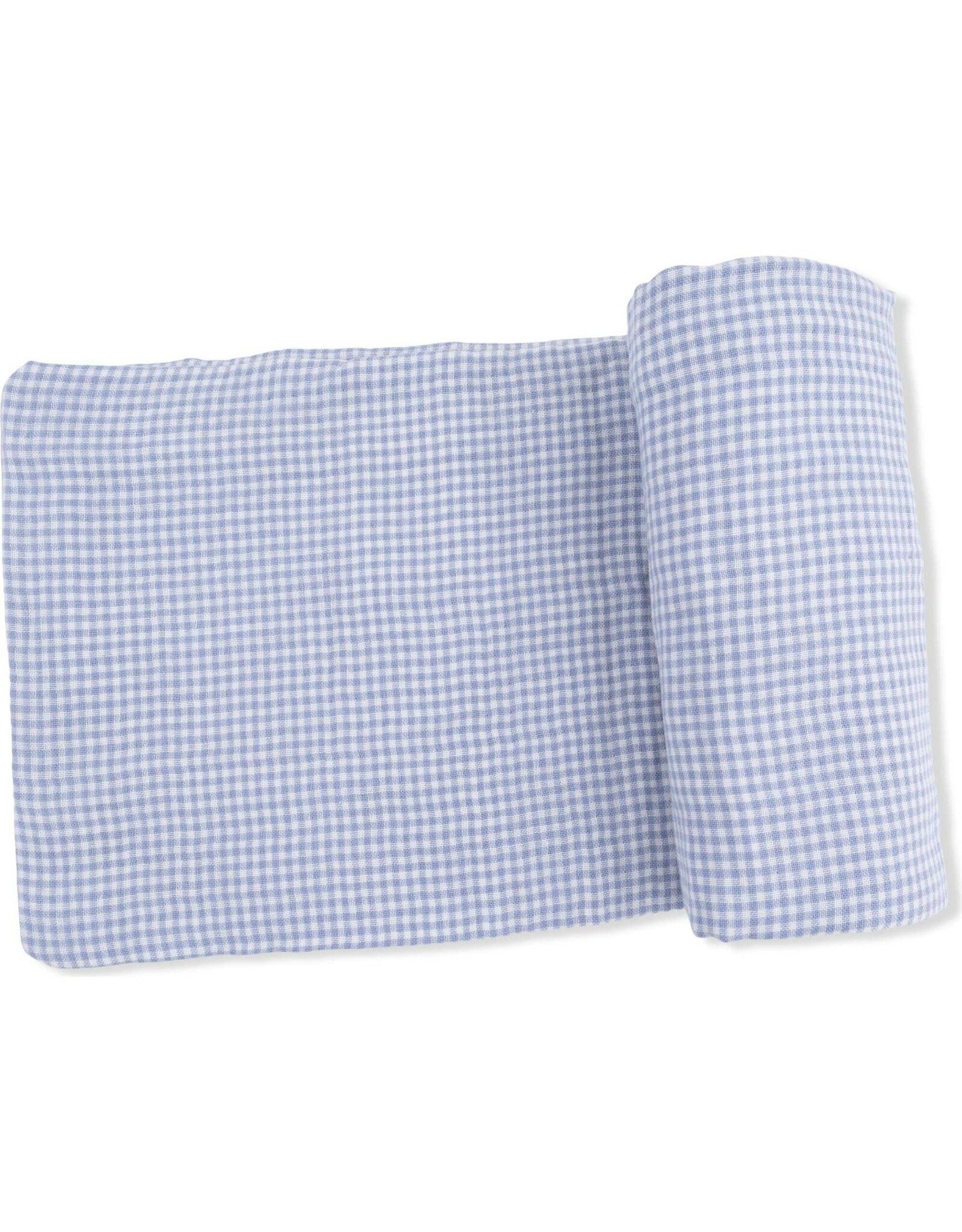 Angel Dear Angel Dear- Micro Gingham Blue Blizzard Swaddle Blanket