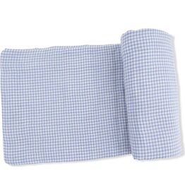 Angel Dear Angel Dear- Micro Gingham Blue Blizzard Swaddle Blanket