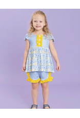 Sunny Lemons Gingham Ruffle Set