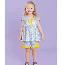 Sunny Lemons Gingham Ruffle Set