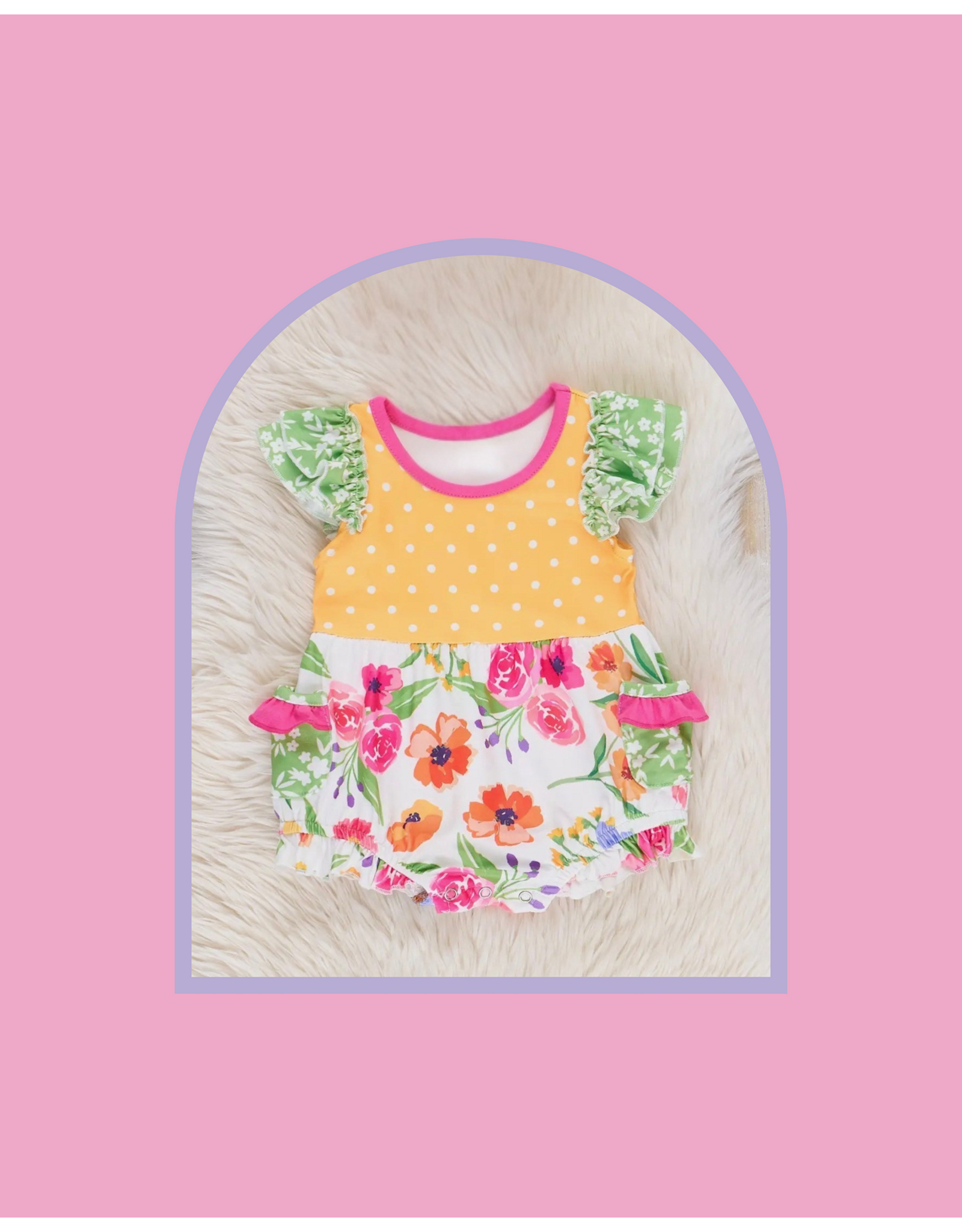 Wildflowers & Polka Dots Ruffle Bubble