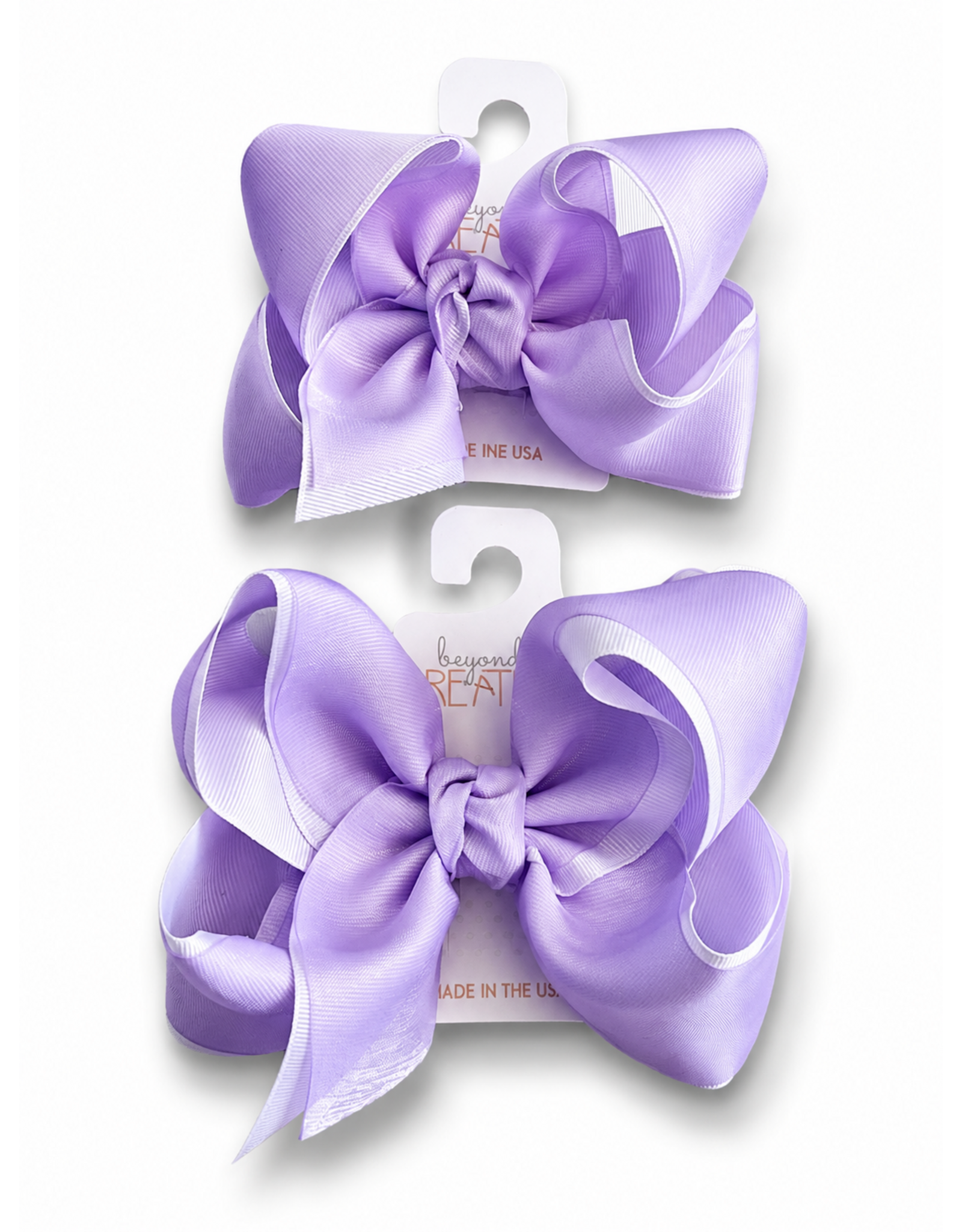 Beyond Creations Beyond Creations- Powder Orchid Organza Layered Bow: