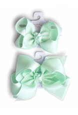 Beyond Creations Beyond Creations- Powder Mint Organza Layered Bow: