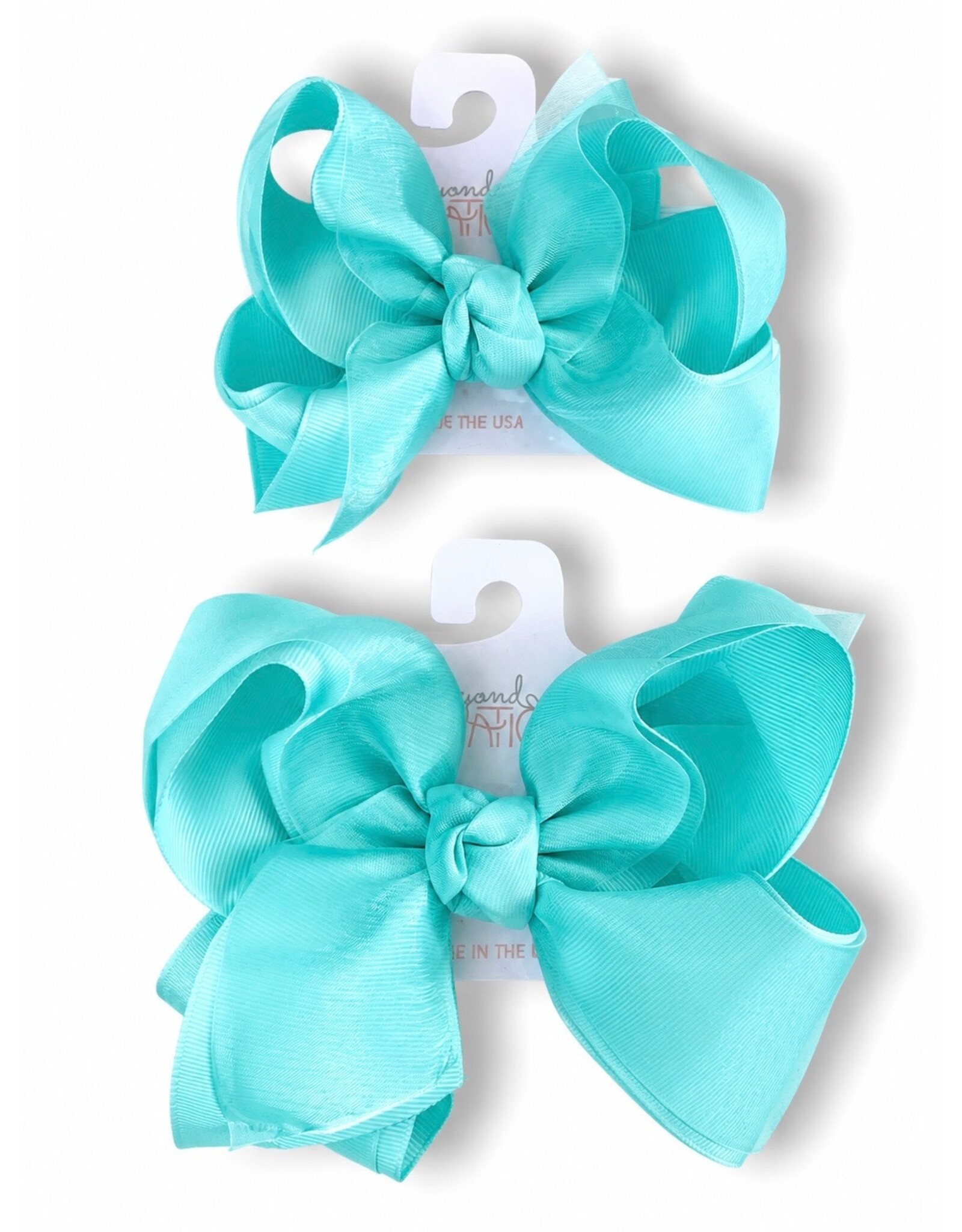 Beyond Creations Beyond Creations- Aquamarine Organza Layered Bow:
