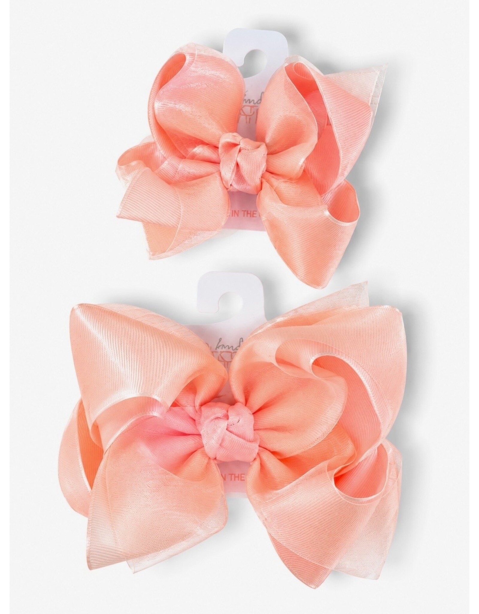 Beyond Creations Beyond Creations- Light Coral Organza Layered Bow: