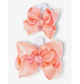 Beyond Creations Beyond Creations- Light Coral Organza Layered Bow: