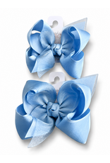 Beyond Creations Beyond Creations- Millennium Blue Organza Layered Bow: