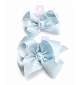 Beyond Creations Beyond Creations- Powder Blue Organza Layered Bow:
