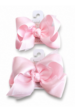 Beyond Creations Beyond Creations- Powder Pink Organza Layered Bow: