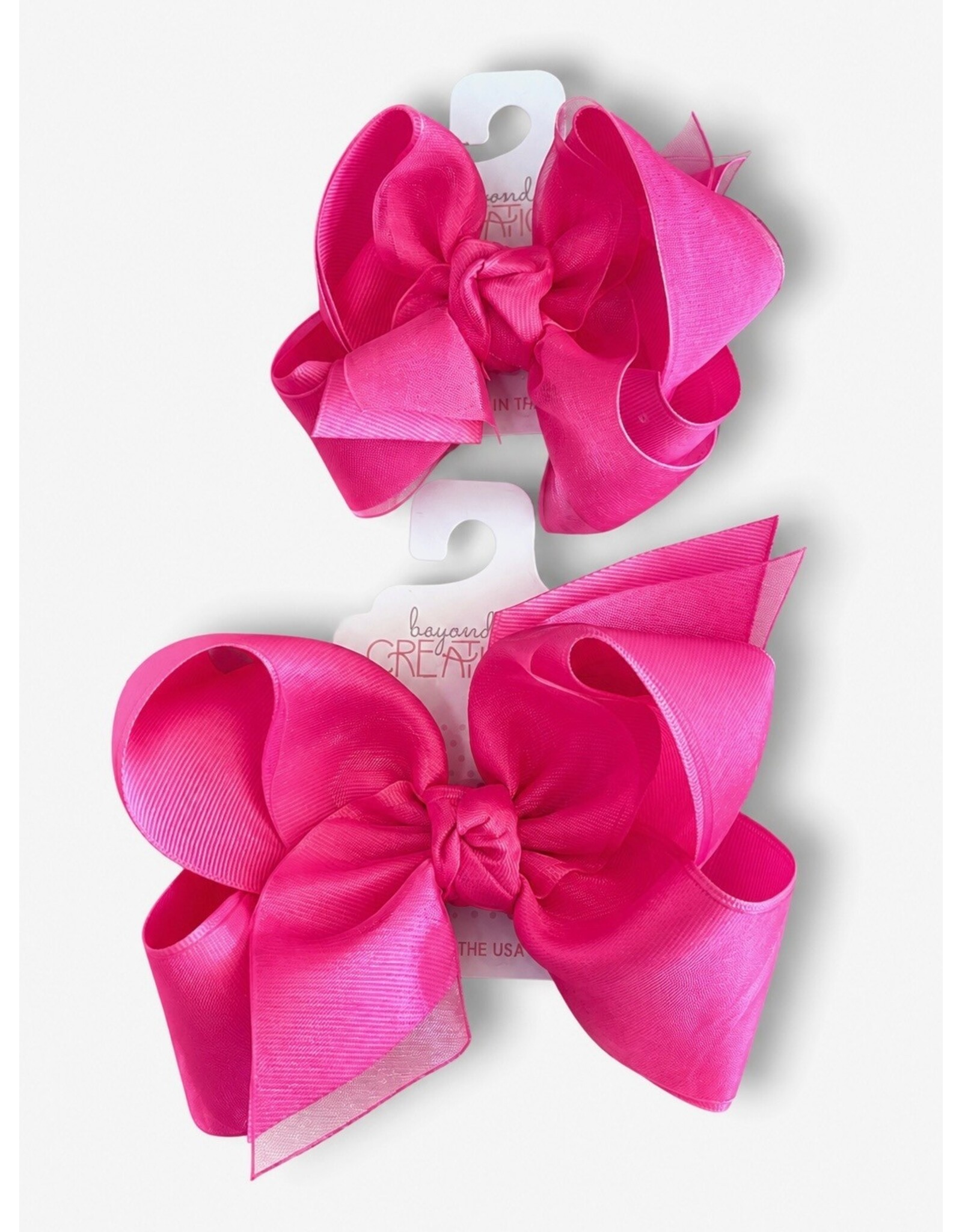 Beyond Creations Beyond Creations- Hot Pink Organza Layered Bow: