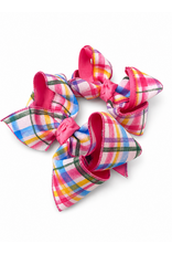 Beyond Creations Beyond Creations- Hot Pink Spring Plaid Layered Bow