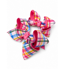 Beyond Creations Beyond Creations- Hot Pink Spring Plaid Layered Bow