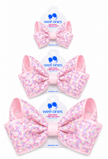 Wee Ones- Confetti Sequin Grosgrain Underlay Bow: Lt Pink
