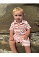 Me & Henry Me & Henry- Peach/White Stripe Drift Romper