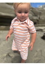 Me & Henry Me & Henry- Peach/White Stripe Drift Romper