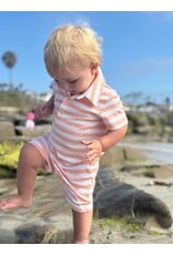 Me & Henry Me & Henry- Peach/White Stripe Drift Romper