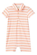 Me & Henry Me & Henry- Peach/White Stripe Drift Romper