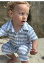 Me & Henry Me & Henry- Pale Chambray/White Stripe Drift Romper